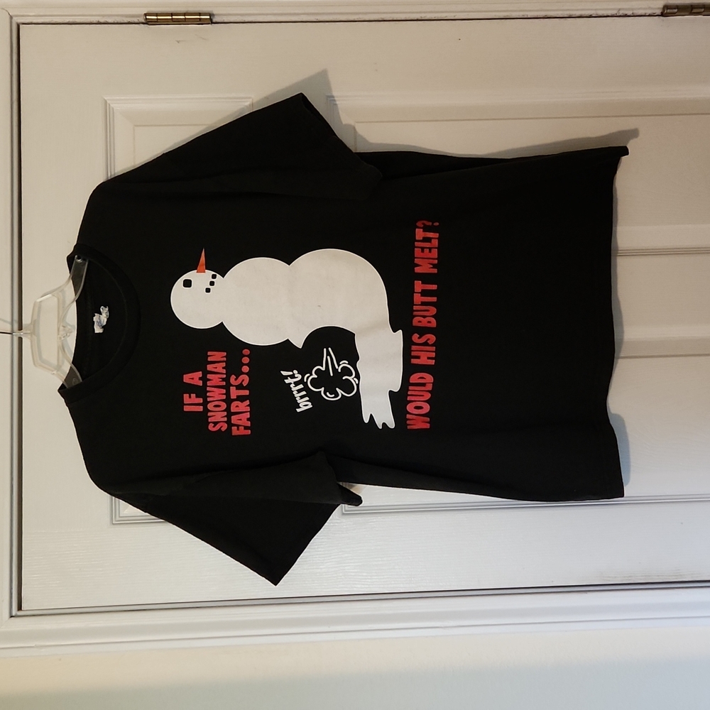 Snowman Farting T-shirt - Mens Size XL